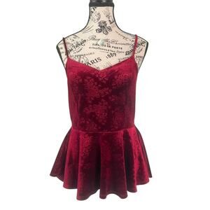 Velvet cami with embossed design